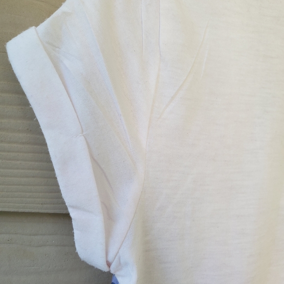 Decree Eclectic Orange Floral Polka-dot Graphic Printed Shark-bite Tunic Top - Picture 12 of 13